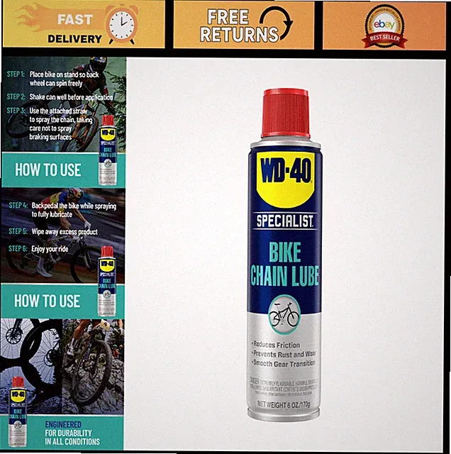 Bike Chain Lubricant 6 OZ - Premium Waterproof, Long-Lasting, Easy Application