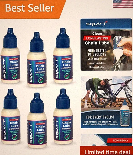 Chain Lube for Bikes 0.5 Oz, 6 Pack – Long-Lasting Lubricant for All Bike Cha...