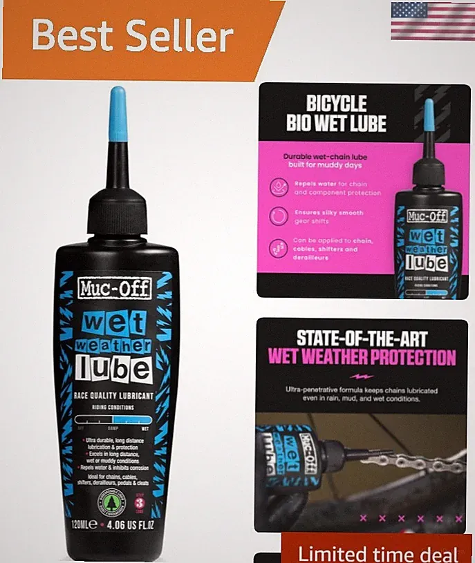 Chain Wet Lube 120ml | Biodegradable Bicycle Chain Lubricant Wet | Reduces Fr...