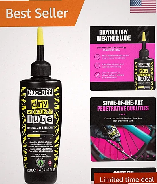 Ultra-Durable 120ml Dry Bike Chain Lube – Ideal for Dusty Cycling Conditions